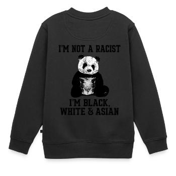 Panda - I*m not a racist - Kinder Premium Organic Sweatshirt - Schwarz - Hinten - AI Model Kid Female (0cm)