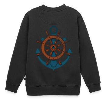 Voile de bateau pagaie bateau à rames segelboot67 - Sweat Premium enfant bio - noir - Dos - AI Model Kid Female (0cm)