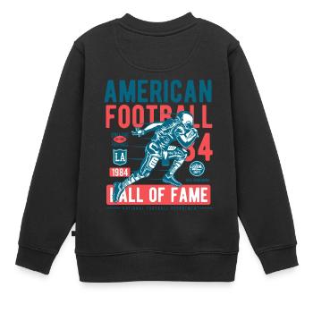 American Football Ballsport College Touchdown USA - Kinder Premium Organic Sweatshirt - Schwarz - Hinten - AI Model Kid Female (0cm)