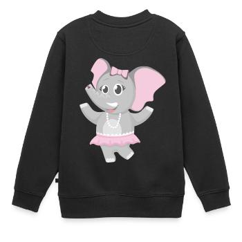 elephant elefant mammut animal tiere10 - Kinder Premium Organic Sweatshirt - Schwarz - Hinten - AI Model Kid Female (0cm)