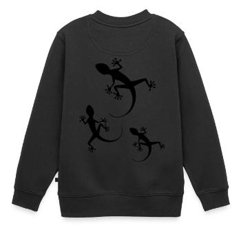 Geko - Kinder Premium Organic Sweatshirt - Schwarz - Hinten - AI Model Kid Female (0cm)