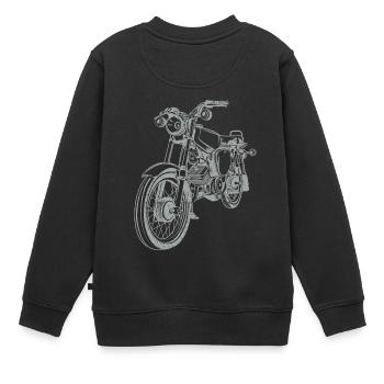 Simson S51 Silhouette Vintage ligne - Sweat Premium enfant bio - noir - Dos - AI Model Kid Female (0cm)
