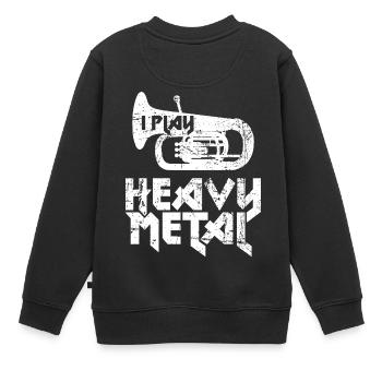 JE JOUE HEAVY METAL - Sweat Premium enfant bio - noir - Dos - AI Model Kid Female (0cm)
