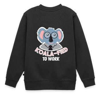 Koalafied to work Australia Koala's Marsupial Fun - Kids Premium Organic Sweatshirt - black - Back - AI Model Kid Female (0cm)