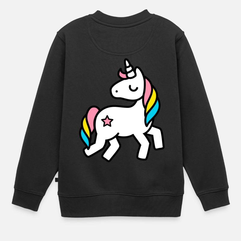 licorne - Sweat Premium enfant bio - noir