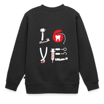 Dental Assistant sayings dentist sayings gift - Kids Premium Organic Sweatshirt - black - Back - AI Model Kid Female (0cm)