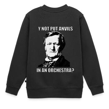 Musique Classique Wagner "Put Anclils" - Sweat Premium enfant bio - noir - Dos - AI Model Kid Female (0cm)