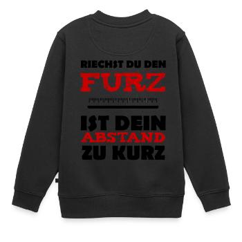 Furz Corona Abstand lustiger Spruch - Kinder Premium Organic Sweatshirt - Schwarz - Hinten - AI Model Kid Female (0cm)
