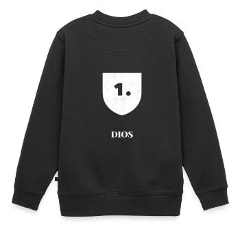 Dios Jersey & Ropa Cristiana - Kinder Premium Organic Sweatshirt - Schwarz - Hinten - AI Model Kid Female (0cm)