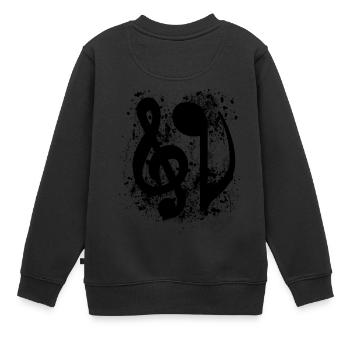 Music Symbol - Kinder Premium Organic Sweatshirt - Schwarz - Hinten - AI Model Kid Female (0cm)