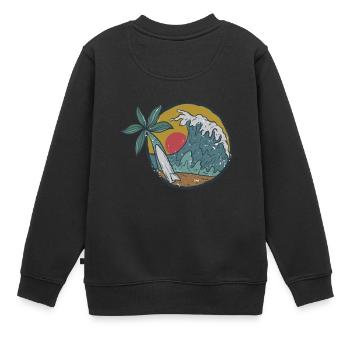 Plage - Sweat Premium enfant bio - noir - Dos - AI Model Kid Female (0cm)