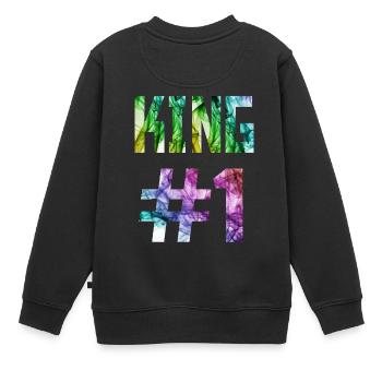 KING 01, King #1, Queen Design im Store - Kinder Premium Organic Sweatshirt - Schwarz - Hinten - AI Model Kid Female (0cm)