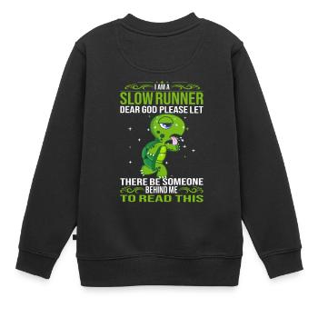 Tortue je suis un coureur lent marathon - Sweat Premium enfant bio - noir - Dos - AI Model Kid Female (0cm)