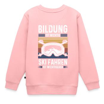 Ski Bildung ist Wichtig Skien ist Wichtigerer - Kinder Premium Organic Sweatshirt - Rosa - Hinten - AI Model Kid Female (0cm)