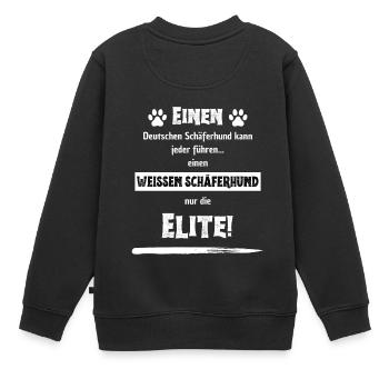 Einen deutschen Schäferhund kann jeder führen... - Kinder Premium Organic Sweatshirt - Schwarz - Hinten - AI Model Kid Female (0cm)