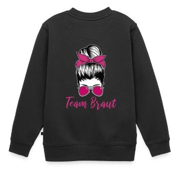 Team Braut - Kinder Premium Organic Sweatshirt - Schwarz - Hinten - AI Model Kid Female (0cm)