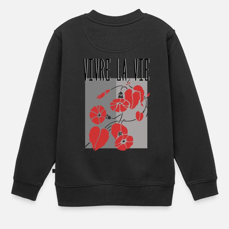 Vivre la vie - Sweat Premium enfant bio - noir
