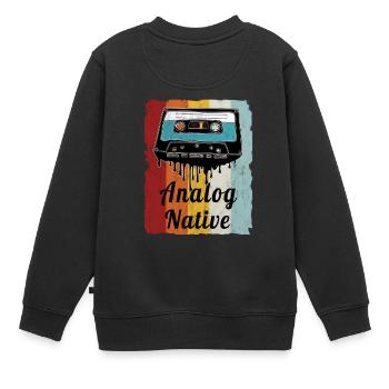 Retro Cassette Fan Cassette Motif - Kids Premium Organic Sweatshirt - black - Back - AI Model Kid Female (0cm)