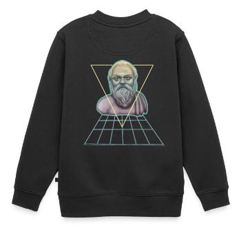 Sokrates Griechischer Philosoph Modern - Kinder Premium Organic Sweatshirt - Schwarz - Hinten - AI Model Kid Female (0cm)