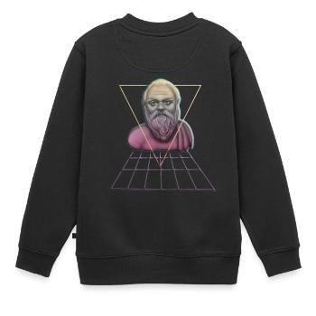 Sokrates Philosoph Student Geschenk - Kinder Premium Organic Sweatshirt - Schwarz - Hinten - AI Model Kid Female (0cm)