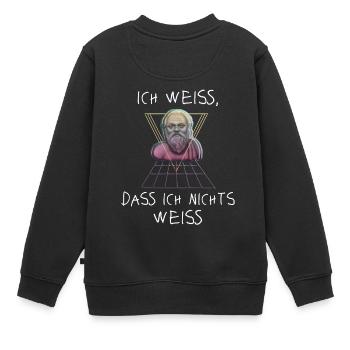 Sokrates Griechischer Philosoph - Kinder Premium Organic Sweatshirt - Schwarz - Hinten - AI Model Kid Female (0cm)