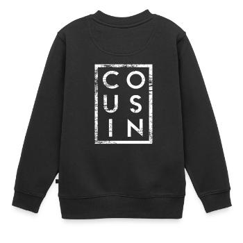 Cousin Minimalismus - Kinder Premium Organic Sweatshirt - Schwarz - Hinten - AI Model Kid Female (0cm)