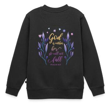 Religiöses Zitat Christliches Motiv - Kinder Premium Organic Sweatshirt - Schwarz - Hinten - AI Model Kid Female (0cm)
