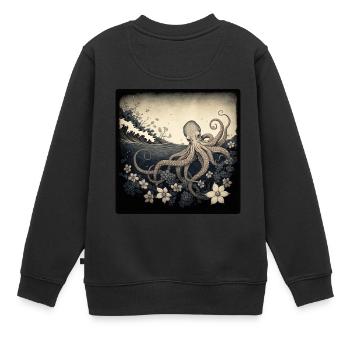 Oktopus - Kinder Premium Organic Sweatshirt - Schwarz - Hinten - AI Model Kid Female (0cm)