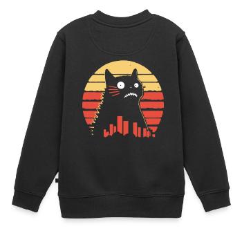 riesige Monster Katze - Kinder Premium Organic Sweatshirt - Schwarz - Hinten - AI Model Kid Female (0cm)