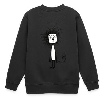 Verwirrter Löwe - Kinder Premium Organic Sweatshirt - Schwarz - Hinten - AI Model Kid Female (0cm)