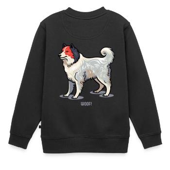 Wuff – Japanischer Hund - Kinder Premium Organic Sweatshirt - Schwarz - Hinten - AI Model Kid Female (0cm)