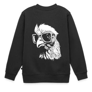 Poulet intelligent - Sweat Premium enfant bio - noir - Dos - AI Model Kid Female (0cm)