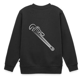 Dessin de clé à pipe - Sweat Premium enfant bio - noir - Dos - AI Model Kid Female (0cm)