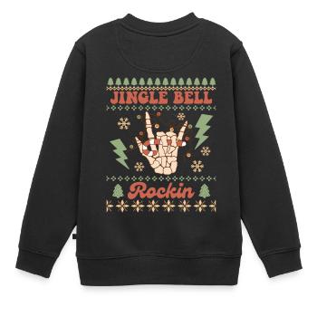 Jingle Bell Rockin - Père Noël Vacances Moche Noël - Sweat Premium enfant bio - noir - Dos - AI Model Kid Female (0cm)