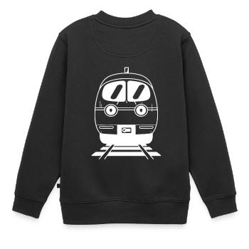 Caricature ferroviaire - Sweat Premium enfant bio - noir - Dos - AI Model Kid Female (0cm)