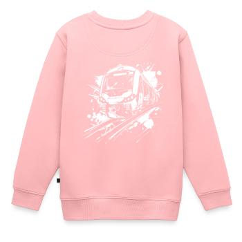 Chemin de fer - Sweat Premium enfant bio - rose - Dos - AI Model Kid Female (0cm)