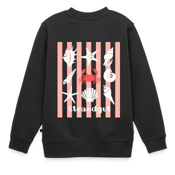 Strandgut Muscheln Seesterne und Krebs - Kinder Premium Organic Sweatshirt - Schwarz - Hinten - AI Model Kid Female (0cm)