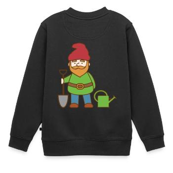 nain de jardin - Sweat Premium enfant bio - noir - Dos - AI Model Kid Female (0cm)