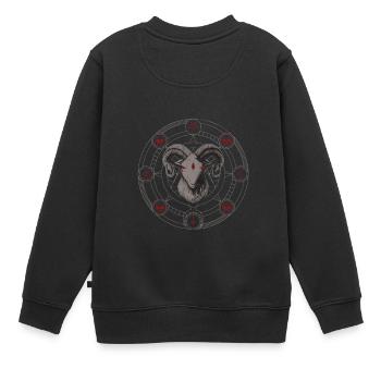 satanic GOAT Design - Kinder Premium Organic Sweatshirt - Schwarz - Hinten - AI Model Kid Female (0cm)