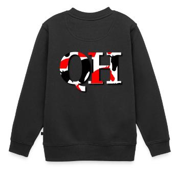 QH blanc rouge noir - Sweat Premium enfant bio - noir - Dos - AI Model Kid Female (0cm)