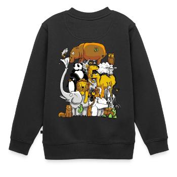 Wildes Leben - Kinder Premium Organic Sweatshirt - Schwarz - Hinten - AI Model Kid Female (0cm)