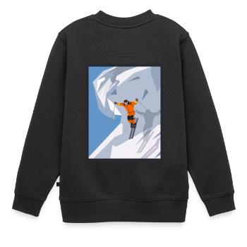 Ski - Kinder Premium Organic Sweatshirt - Schwarz - Hinten - AI Model Kid Female (0cm)