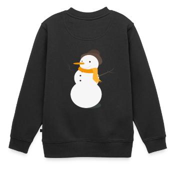 Schneemann - Kinder Premium Organic Sweatshirt - Schwarz - Hinten - AI Model Kid Female (0cm)