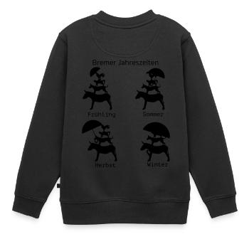 Bremer Jahreszeiten - Kinder Premium Organic Sweatshirt - Schwarz - Hinten - AI Model Kid Female (0cm)