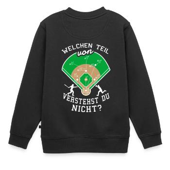 Baseball Strategie Baseballspieler - Kinder Premium Organic Sweatshirt - Schwarz - Hinten - AI Model Kid Female (0cm)