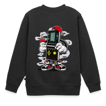 ZOCKER BOY - Comic Cartoon Comic Figur Motiv - Kinder Premium Organic Sweatshirt - Schwarz - Hinten - AI Model Kid Female (0cm)