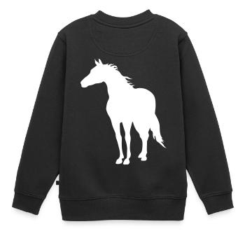 Pferde - Kinder Premium Organic Sweatshirt - Schwarz - Hinten - AI Model Kid Female (0cm)
