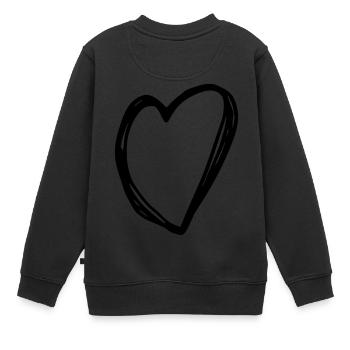 Coeur - Coeur - Sweat Premium enfant bio - noir - Dos - AI Model Kid Female (0cm)
