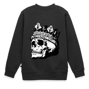 crâne - Sweat Premium enfant bio - noir - Dos - AI Model Kid Female (0cm)