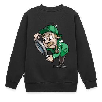 detective detektiv private eye investigator2 - Kinder Premium Organic Sweatshirt - Schwarz - Hinten - AI Model Kid Female (0cm)